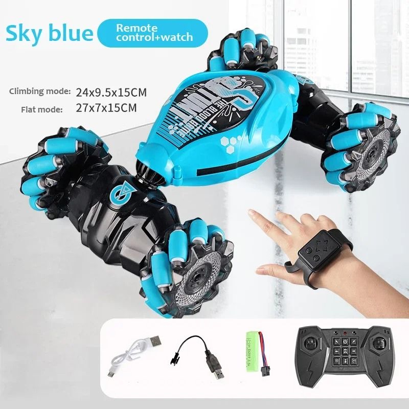 4WD RC Drift Car With Music LED Lights Gesture Remote Spray Stunt Car 9
