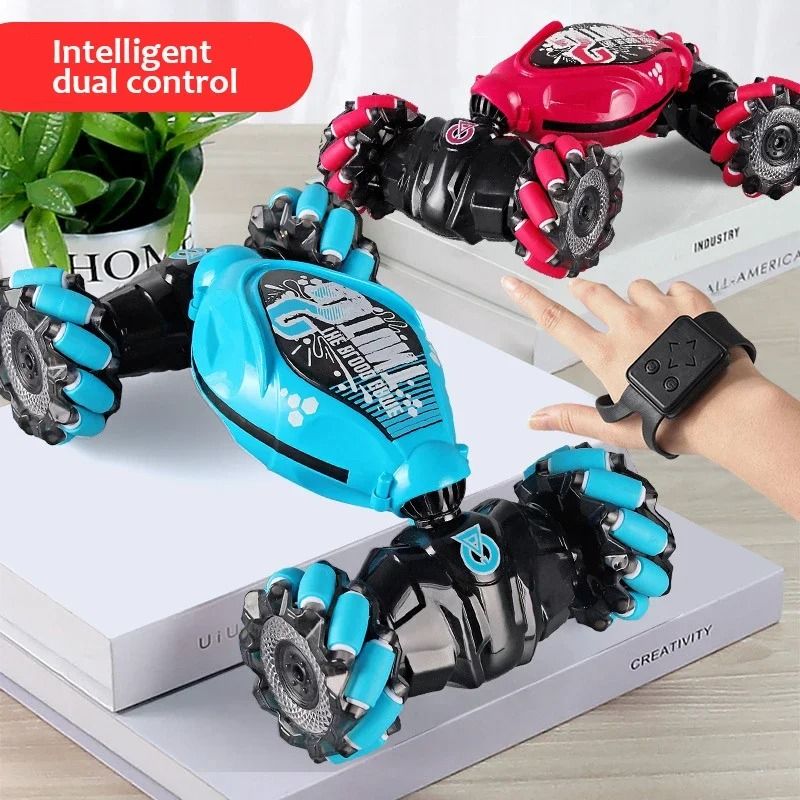4WD RC Drift Car With Music LED Lights Gesture Remote Spray Stunt Car 4