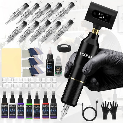 Wireless Rotary Tattoo Machine Kit With Cartridges For Professional And Beginner Artists 14