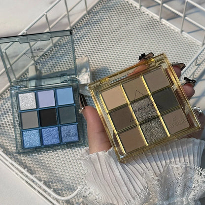 Dark Punk Smoked Eyeshadow Palette Blue Black Pearl Matte Makeup Palette Brightening Shimmer Eye Shadow for Smokey Glam