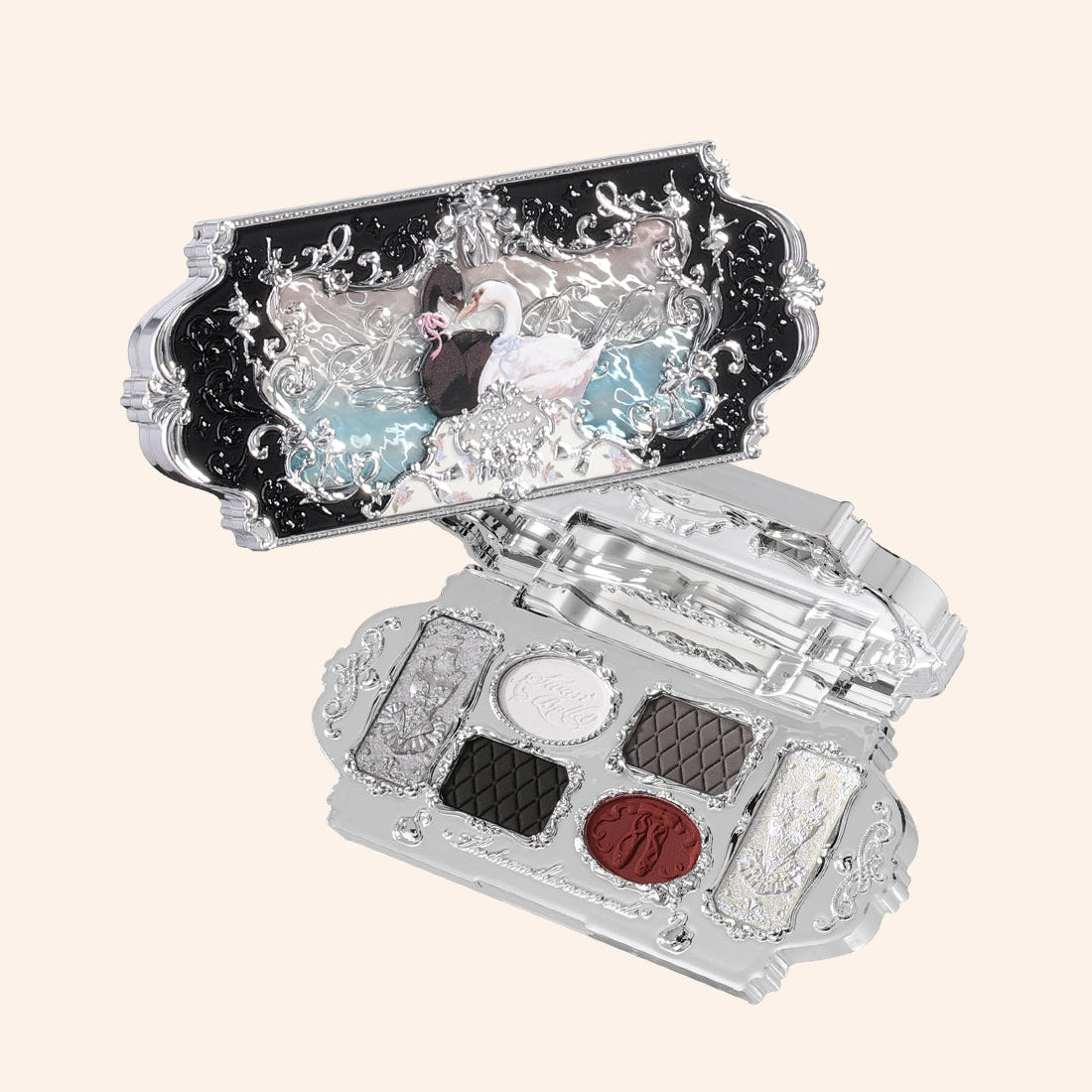 Waterproof Flower Knows Swan Ballet 6 Color Eyeshadow Palette With Matte Shimmer Pearl  Glitter Hig 2