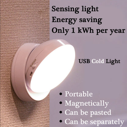 Led Night Light, USB Charging, Motion Sensor, Round Energy-saving, Sound Light Control, Led Lamps Bedroom, Corridor