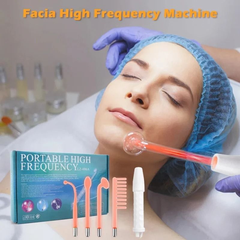 4 in 1 Portable High Frequency Facial Therapy Wand Skin Beauty Machine