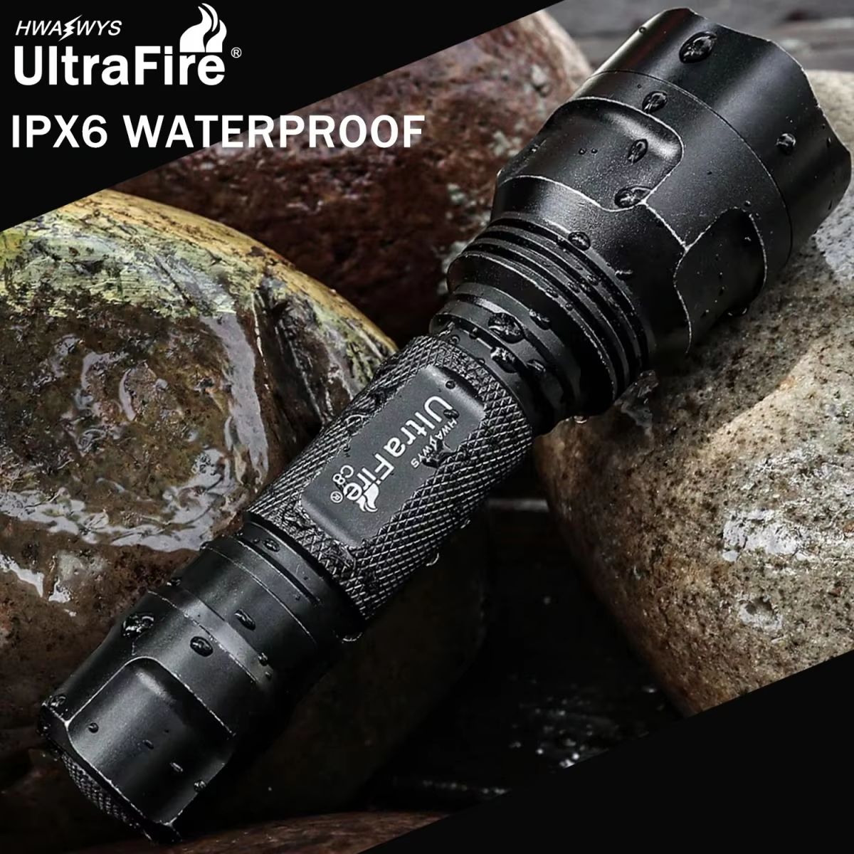 UltraFire C8 Tactical Flashlight  High Power LED Military Torch With Pressure Remote Switch For Out 5