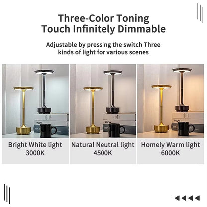 Rechargeable Wireless Table Lamp  Touch Control USBC Bedside Light For Bedroom Desk And Camping 1
