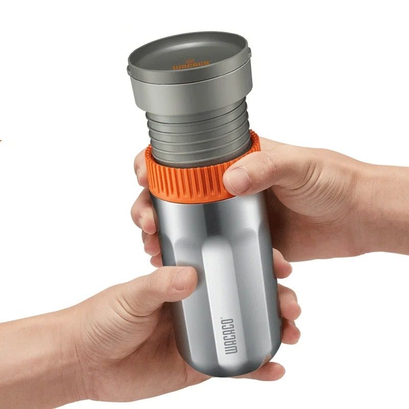Hand Powered Vacuum Pressure Portable Coffee Maker With Insulated Travel Mug 2