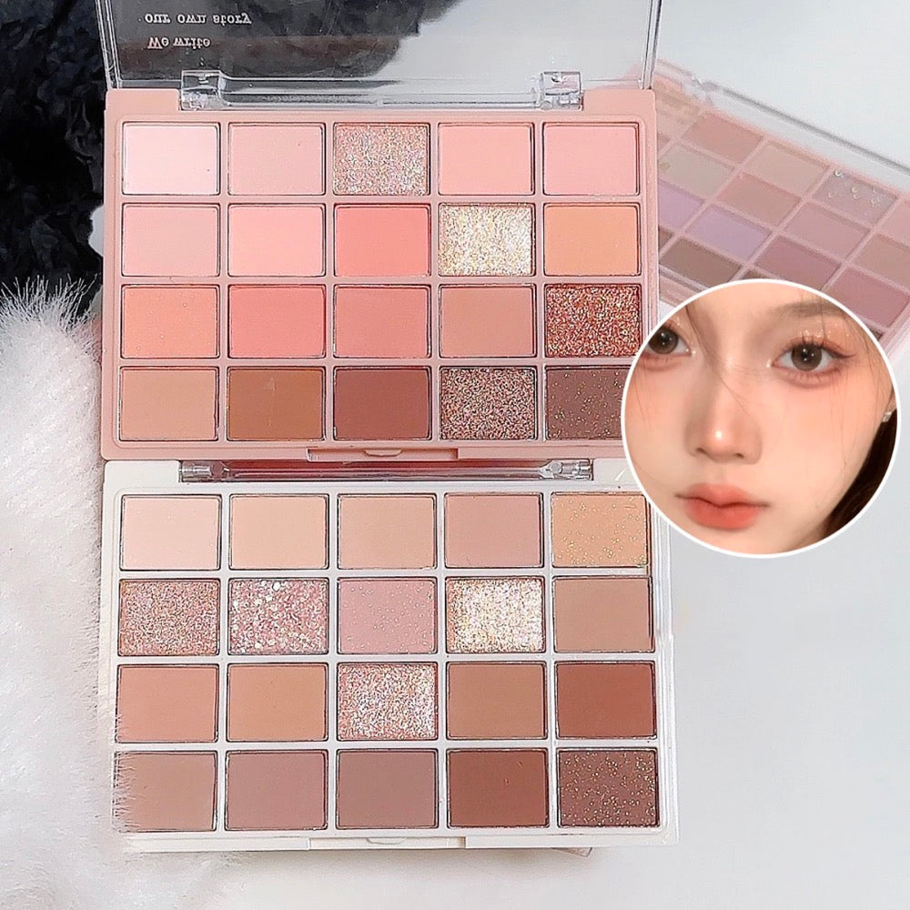 High-Pigment Color Warm Eyeshadow Palette, Romantic Smoky & Rose Shades with Matte & Glitter, Smudge-Proof Beauty