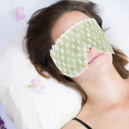 Jade Eye Mask for Facial Care – Cooling Stone Beads Spa Massager for Anti-Aging & Relaxation