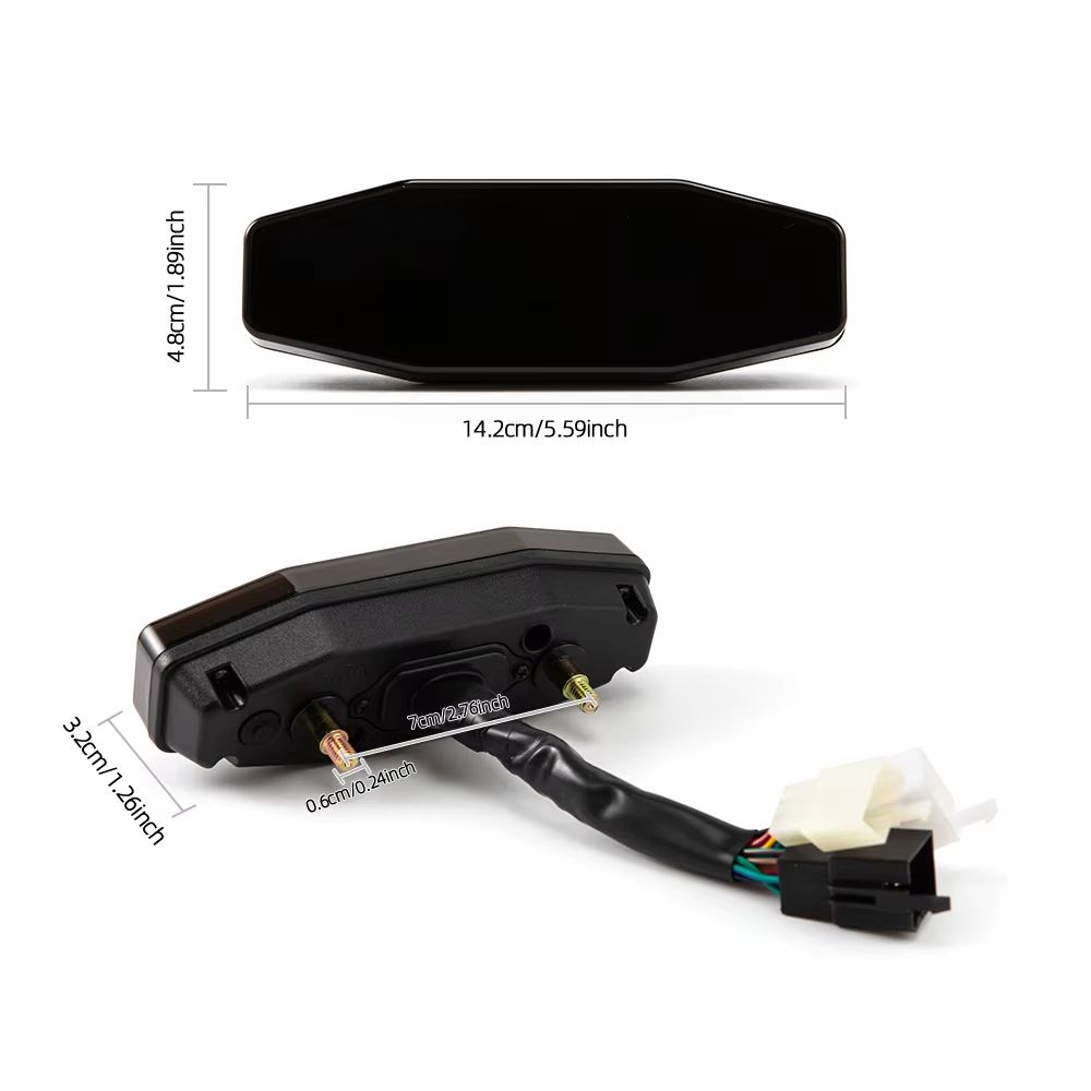 12V Universal Motorcycle Digital Speedometer  LCD Display Speed Meter With LED Oil Gauge  Tachomete 1