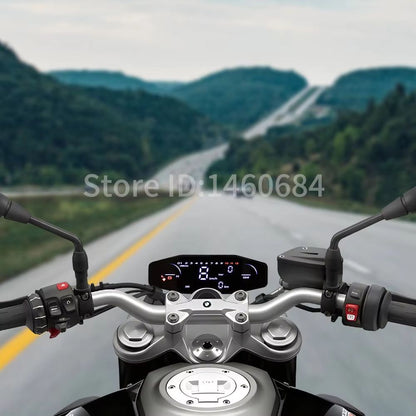 12V Universal Motorcycle Digital Speedometer  LCD Display Speed Meter With LED Oil Gauge  Tachomete 2