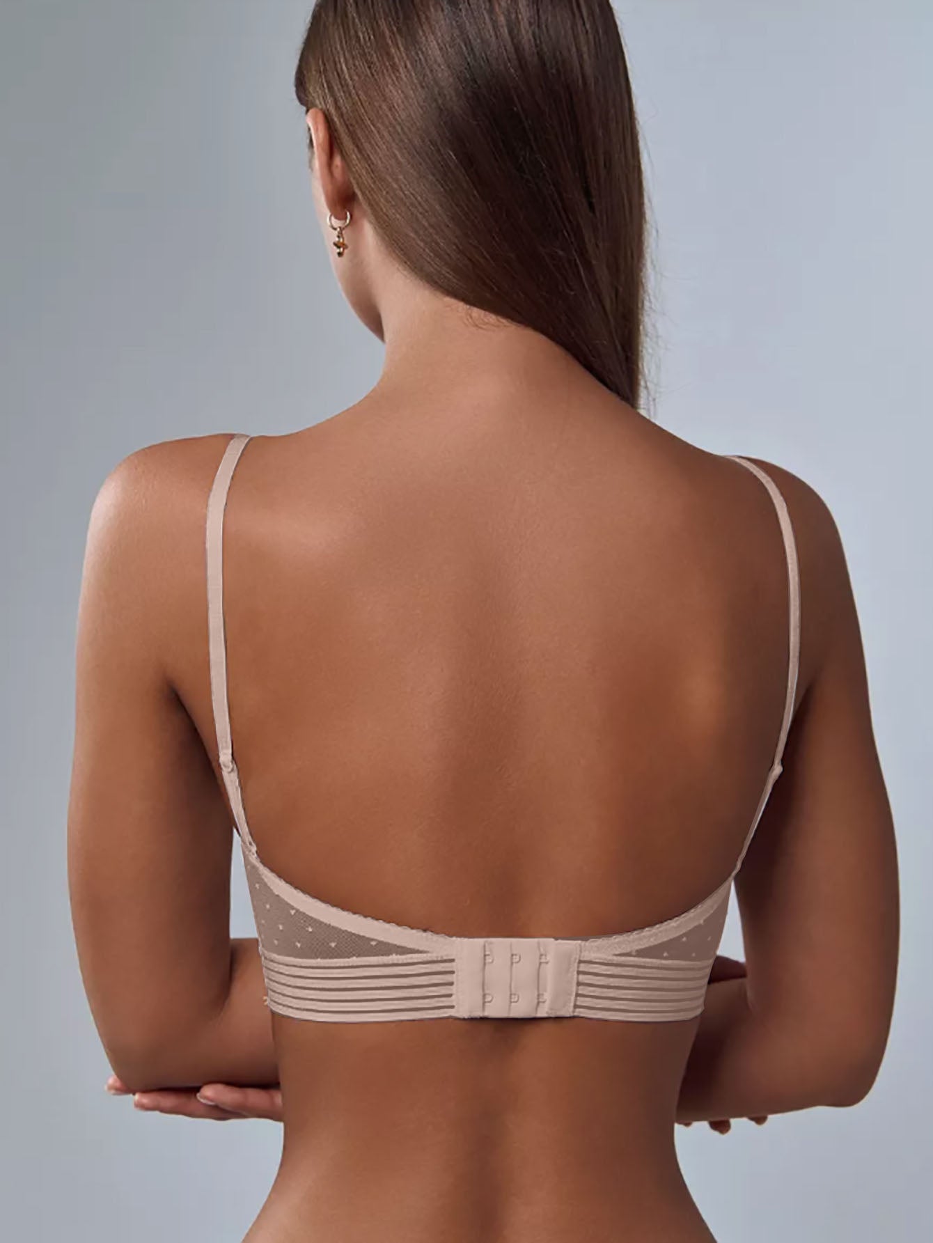 Sexy Lace U-Shaped Backless Bra for Women, No Steel Rings Ultra-Thin Invisible Sticky Bra with Beautiful Back Design