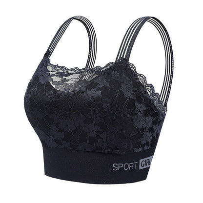 1pcs New Women's Lace Bras, Comfortable Bralette in Solid Color, Sexy Wireless Lingerie, Vest Style Tube Top