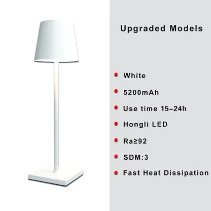Cordless USB Rechargeable Table Lamp  Waterproof Touch Control Bedside Light For Bedroom Living Roo 7