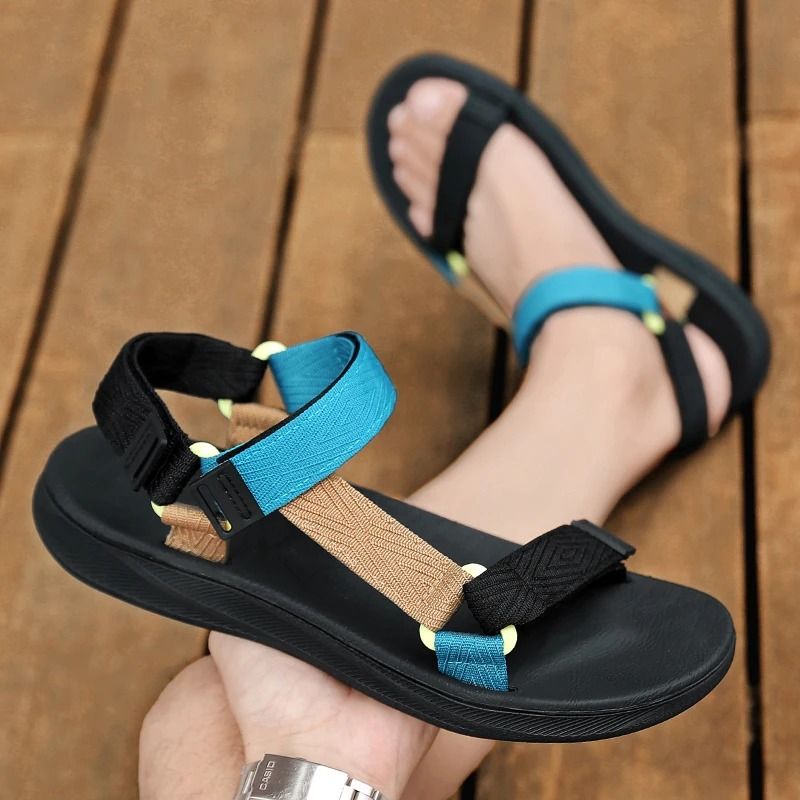 Mens Arch Support Outdoor Sandals With Yoga Mat Insole Anti Slip Flat Beach Shoes 4