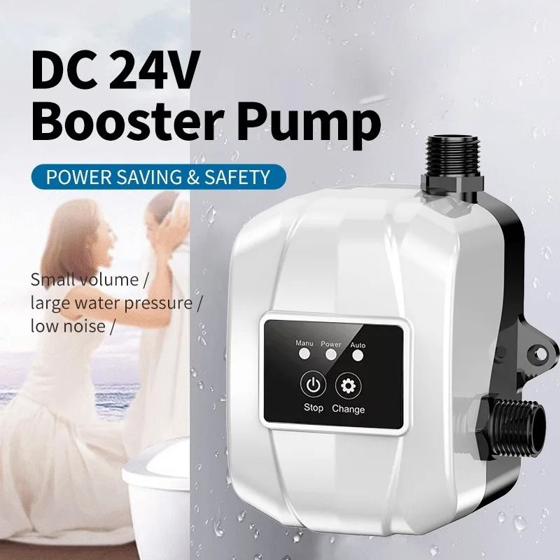 24V DC Silent Booster Water Pump with Auto Pressure Switch for Showers and Solar Heaters