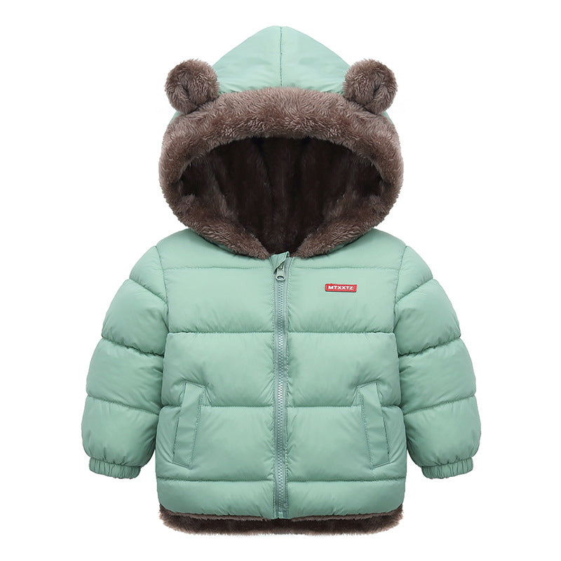 Cozy Winter Warm Coat For Kids Hooded Baby Boys Girls Jacket In Soft Cotton  Fleece Insulated Padde 2
