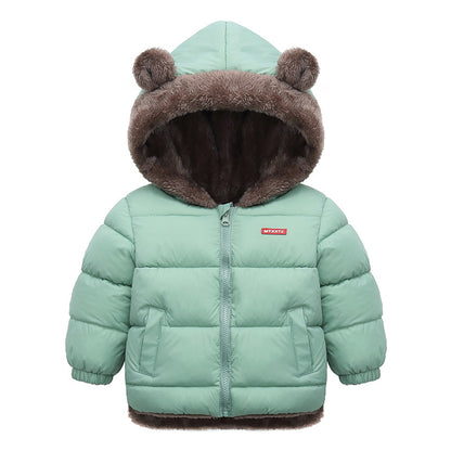 Cozy Winter Warm Coat For Kids Hooded Baby Boys Girls Jacket In Soft Cotton  Fleece Insulated Padde 2