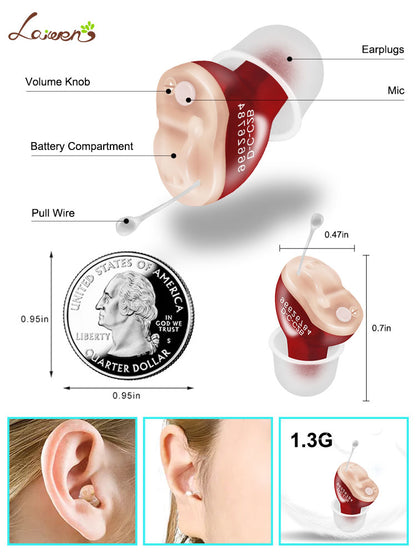 Invisible Wireless Hearing Aid Adjustable Mini CIC Sound Amplifier For Adults  Elderly LeftRight Ea 3