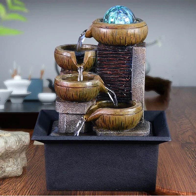 Portable Tabletop Water Fountain for Zen Relaxation and Home Decor