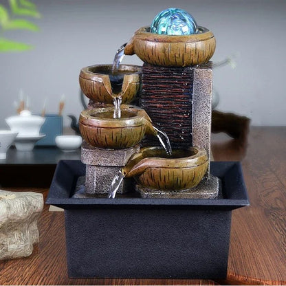 Portable Tabletop Water Fountain for Zen Relaxation and Home Decor
