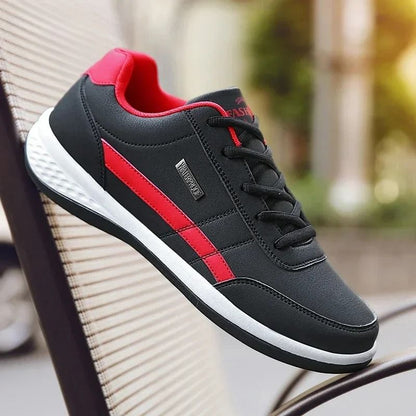Waterproof Casual Leather Sneakers For Men Comfortable Lace Up Design 2