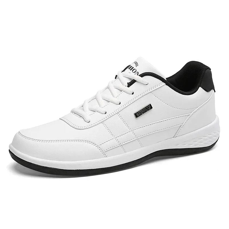 Waterproof Casual Leather Sneakers For Men Comfortable Lace Up Design 4