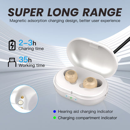 Touch Control One Pair Rechargeable Hearing Aids Mini Sound Amplifier For The Elderly  Seniors With 1