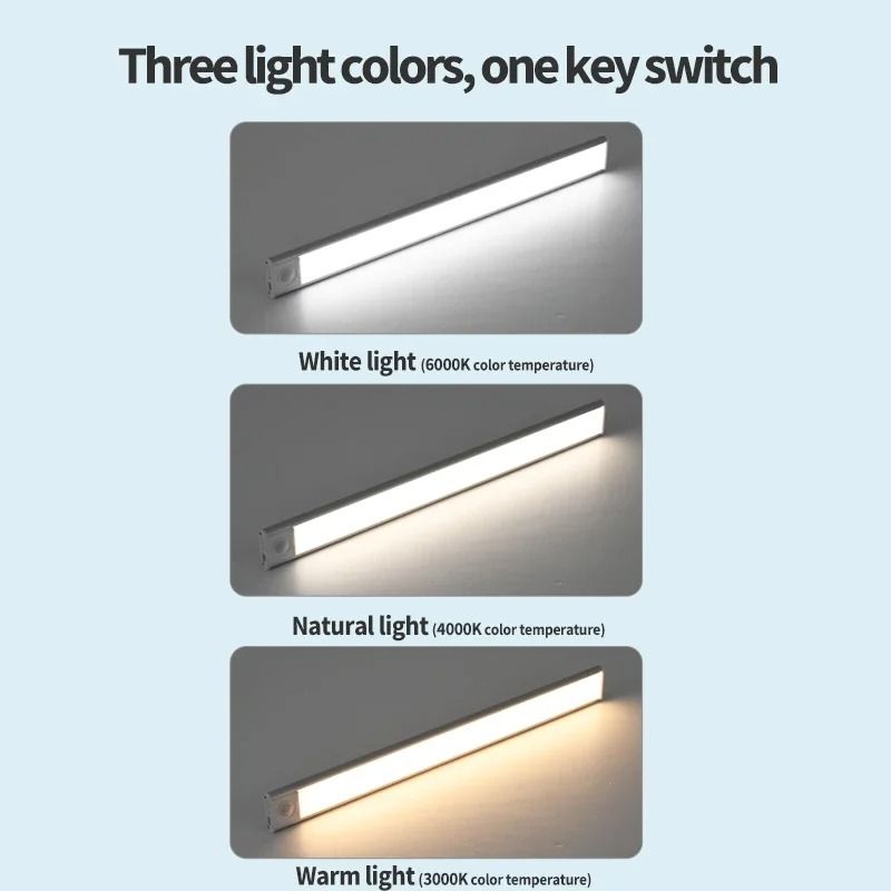 Ultra Thin LED Motion Sensor Cabinet Light Wireless Rechargeable Design 2