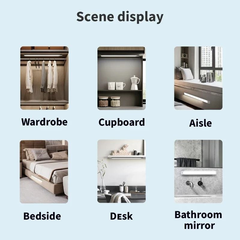 Ultra Thin LED Motion Sensor Cabinet Light Wireless Rechargeable Design 3