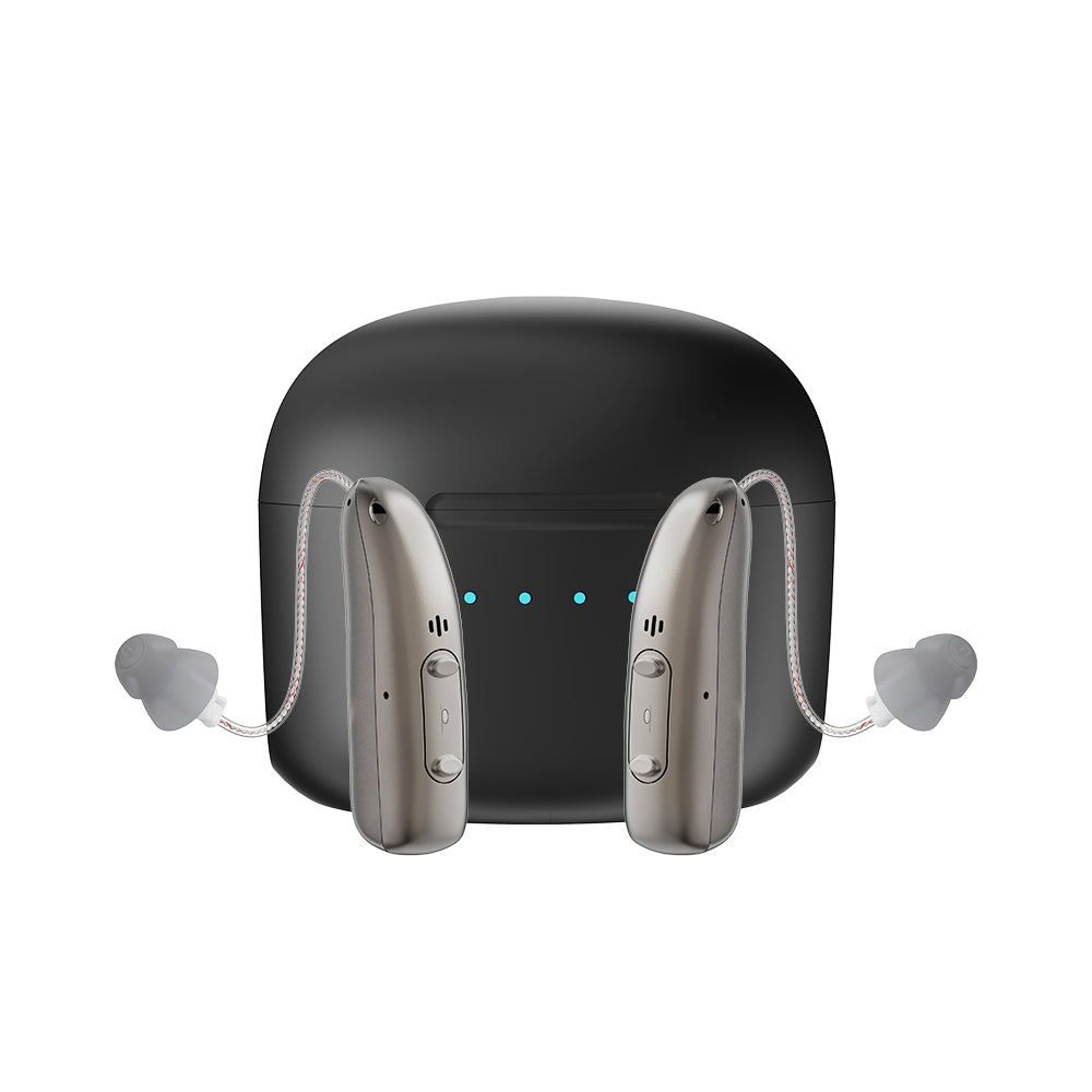 Portable Rechargeable Digital BTE Hearing Aid Adjustable Volume Mini Sound Amplifier For Elderly He 6