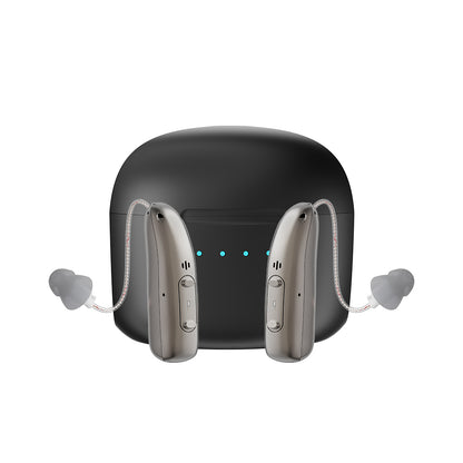 Portable Rechargeable Digital BTE Hearing Aid Adjustable Volume Mini Sound Amplifier For Elderly He 6
