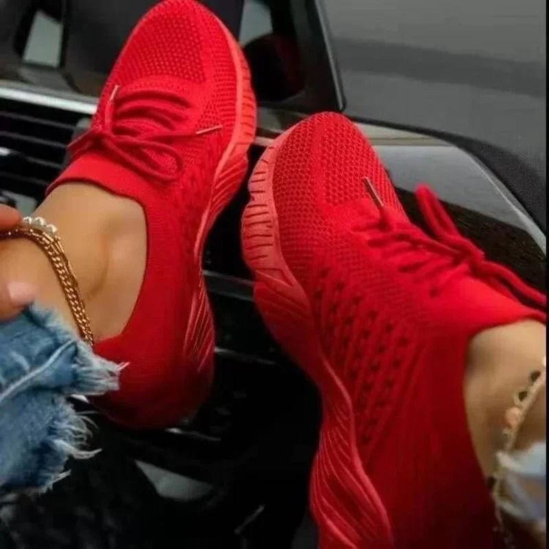Women Mesh Breathable Sneakers With Comfortable Platform Design 11