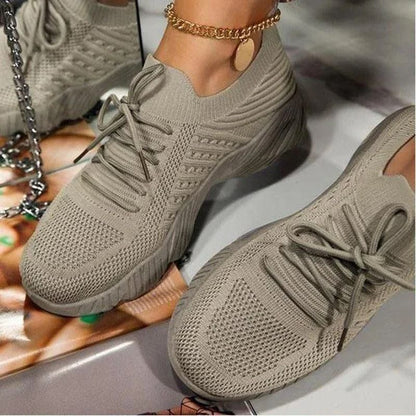 Women Mesh Breathable Sneakers With Comfortable Platform Design 13