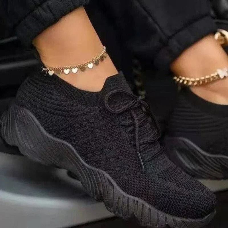 Women Mesh Breathable Sneakers With Comfortable Platform Design 3