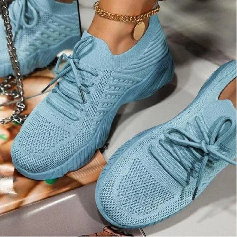 Women Mesh Breathable Sneakers With Comfortable Platform Design 6