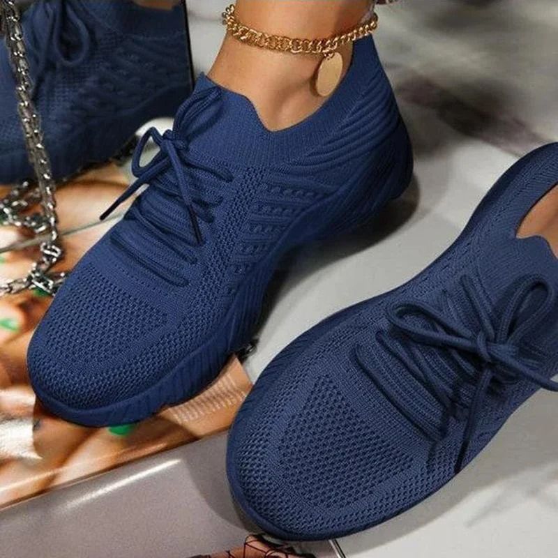 Women Mesh Breathable Sneakers With Comfortable Platform Design 7