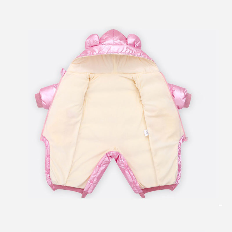 2025 Baby Winter Snowsuit Plus Velvet, Waterproof No-Wash Baby Jumpsuit Romper with Hood for Newborn Infant Boy & Girl