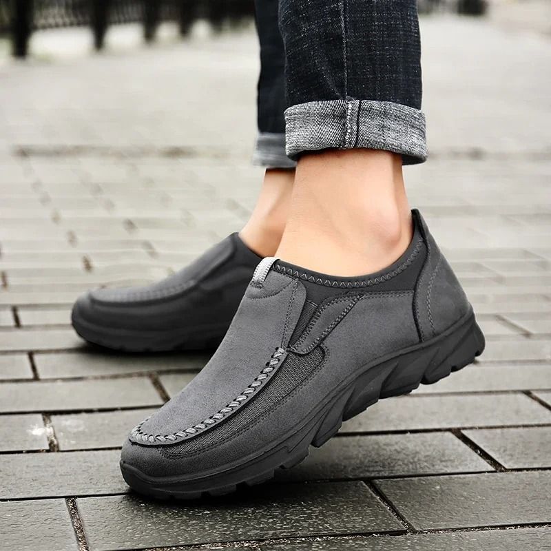 Mens Casual Handmade Loafers Comfortable Retro Breathable Flat Shoes 3
