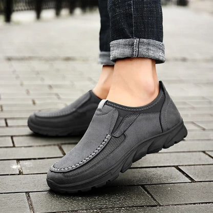 Mens Casual Handmade Loafers Comfortable Retro Breathable Flat Shoes 3