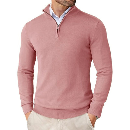 Mens Quarter Zip Mock Neck Slim Fit Lightweight Pullover Sweater 4