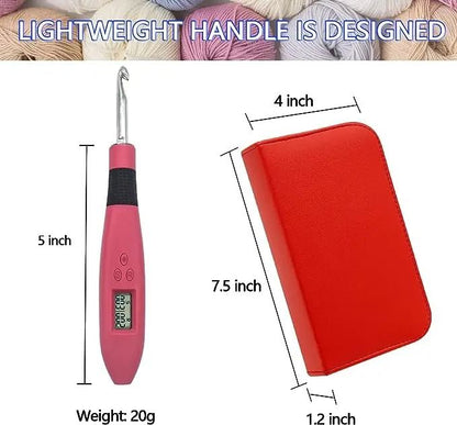 Ergonomic Crochet Hook Set With LED Light And Digital Row Counter 4
