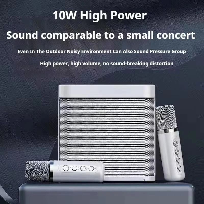 Portable Karaoke Machine With Dual Microphones Bluetooth Speaker For Adults And Kids 2