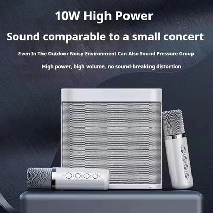 Portable Karaoke Machine With Dual Microphones Bluetooth Speaker For Adults And Kids 2