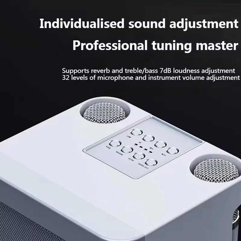 Portable Karaoke Machine With Dual Microphones Bluetooth Speaker For Adults And Kids 5
