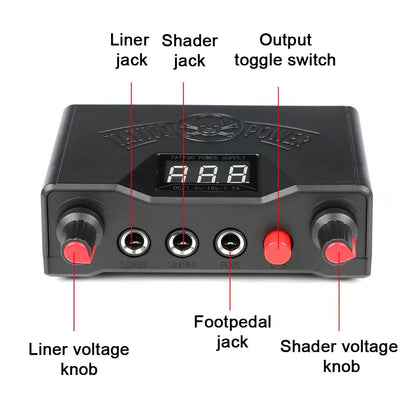 Digital Tattoo Power Supply Kit With Foot Pedal And Clip Cable 2