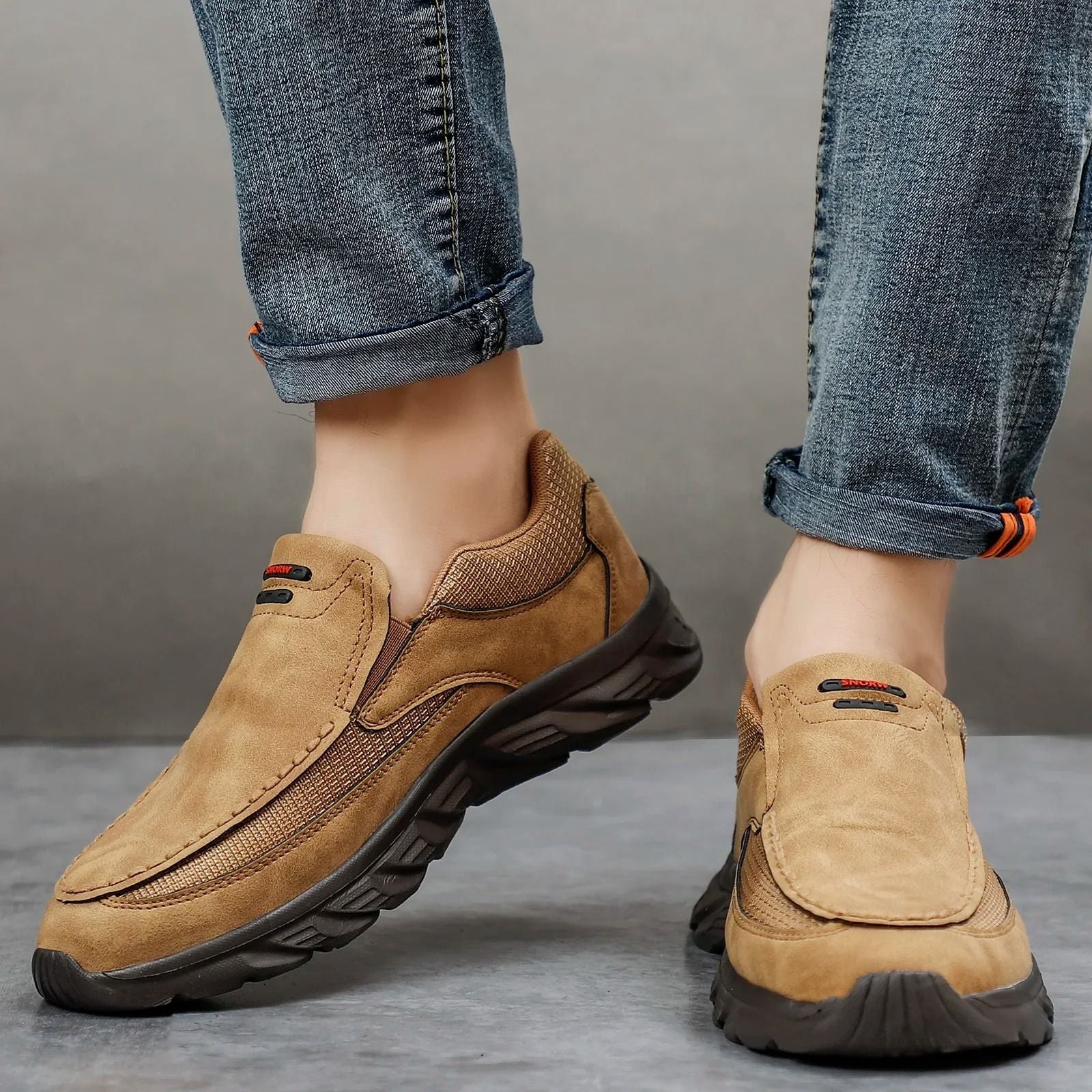 Men Leather Casual Loafers Breathable Comfortable Flat Sneakers 3