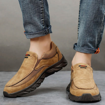 Men Leather Casual Loafers Breathable Comfortable Flat Sneakers 3