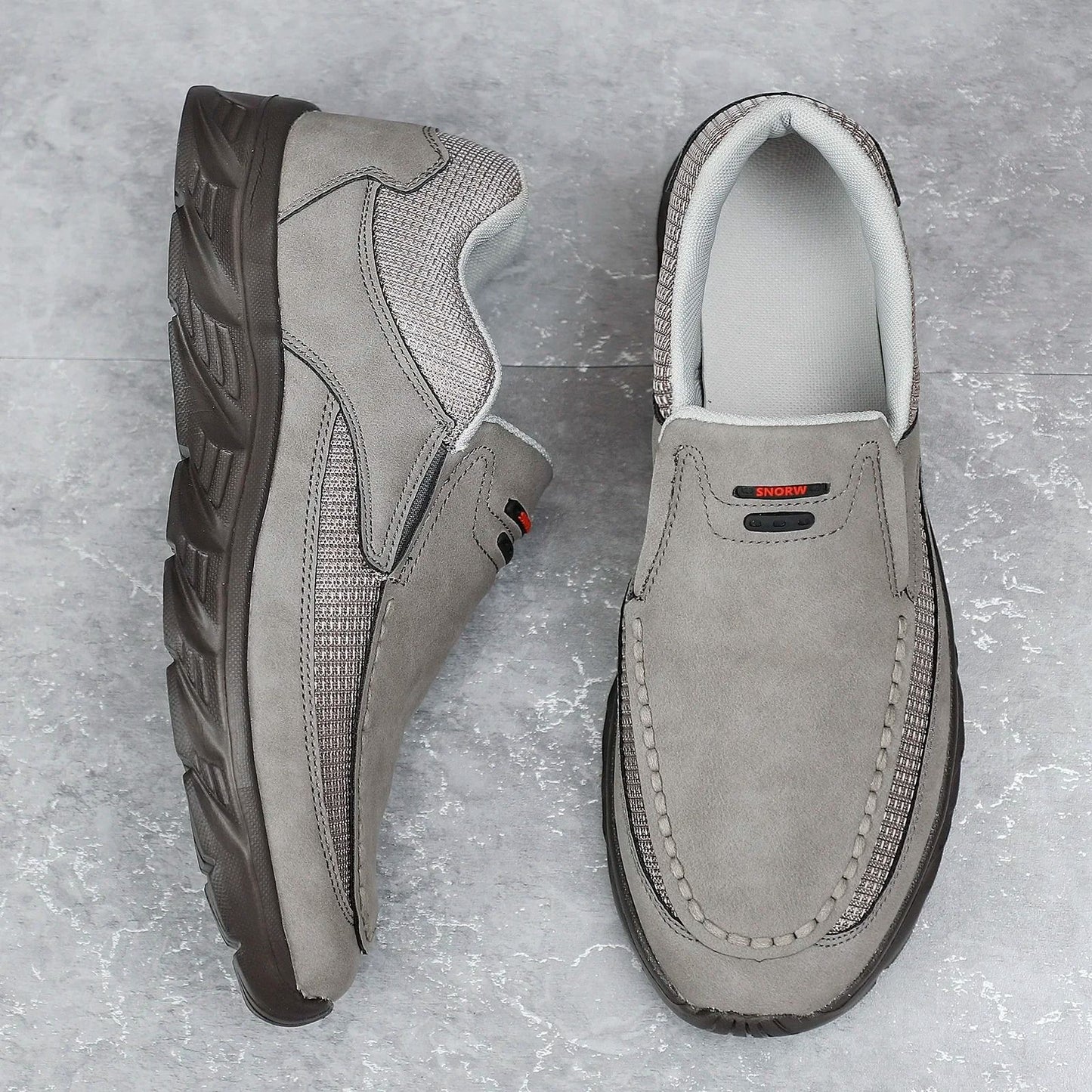 Men Leather Casual Loafers Breathable Comfortable Flat Sneakers 8