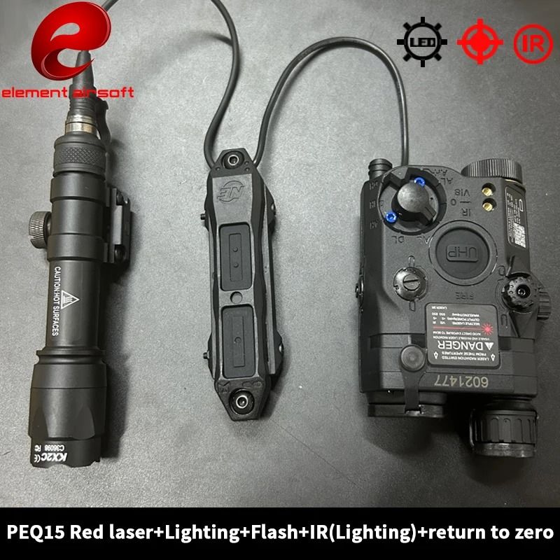 Tactical Flashlight And Laser Combo With Dual Control 9