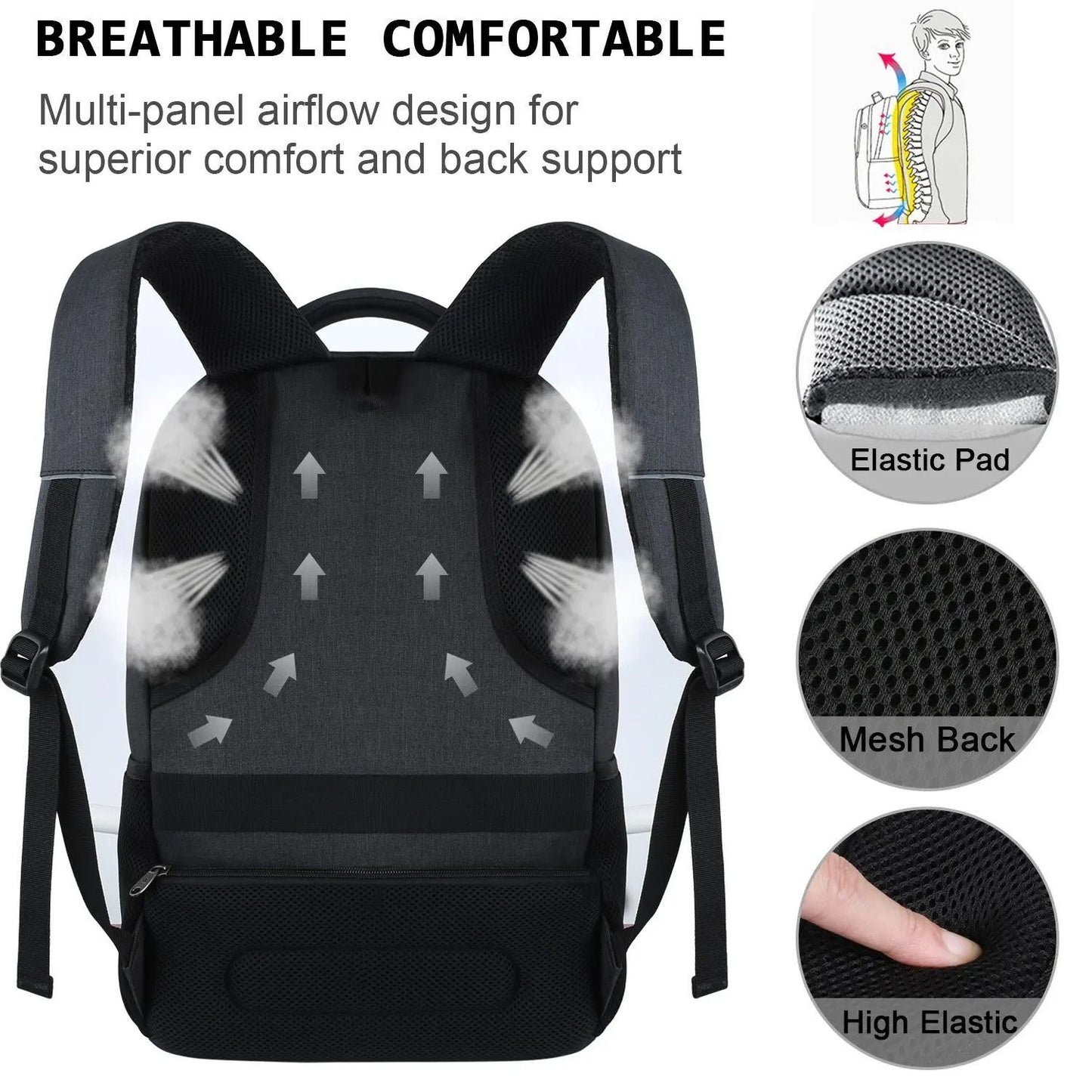 Men Travel Backpack Waterproof Large Capacity Laptop Camera Bag 5